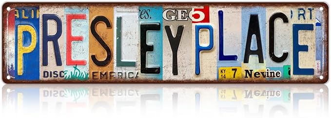 Vintage Wall Decor Presley Place Street Sign Metal Tin Signs for Bar Home Man Cave Cafe 16 x 4 Inches by Unknown
