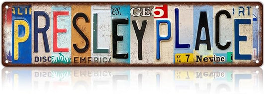 Vintage Wall Decor Presley Place Street Sign Metal Tin Signs for Bar Home Man Cave Cafe 16 x 4 Inches by Unknown