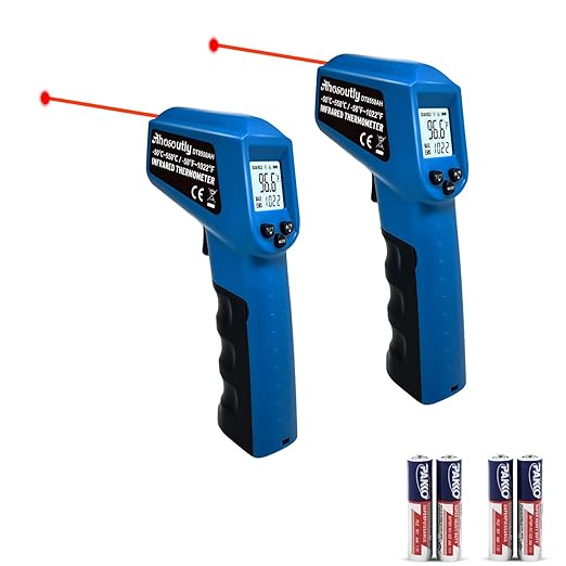 Infrared Thermometer 2 Pack Temperature Gun - 58 ℉~1022 ℉ (- 50 ℃~550 ℃) Non-Contact Digital Laser Infrared Ir Thermometer for Cooking, Barbecue, Food, Repair, Pet Care and Home Use(Blue)