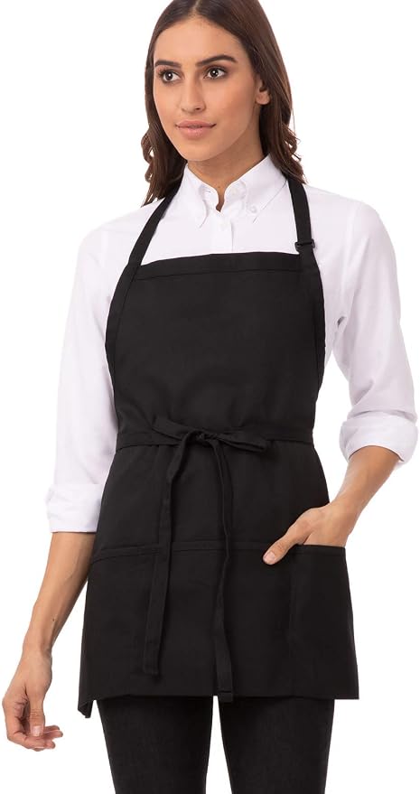 Chef Works Unisex Three Pocket Apron, Black, Plus Size by ChefWorks