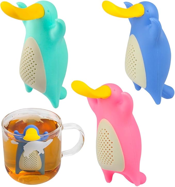 Silicone Tea Infuser Set for Loose Tea, Tomorotec Cute Animal Tea Strainer Duckbill (3 Pack)