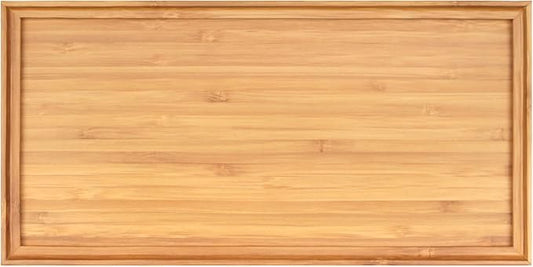 BambooMN Organic Bamboo Serving Tray, Vanity, Tea Serving, Appetizers, Snacks, Charcuterie Board, 11"x5.5"x0.6" - 10 Trays