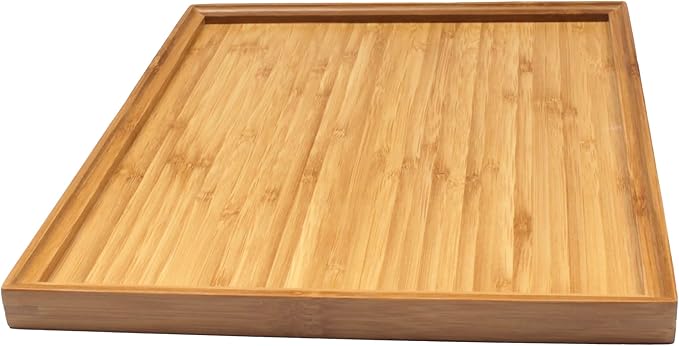 BambooMN Organic Bamboo Serving Tray, Vanity, Tea, Appetizers, Snacks, Charcuterie Board, 11"x8.9"x0.6" - 30 Trays