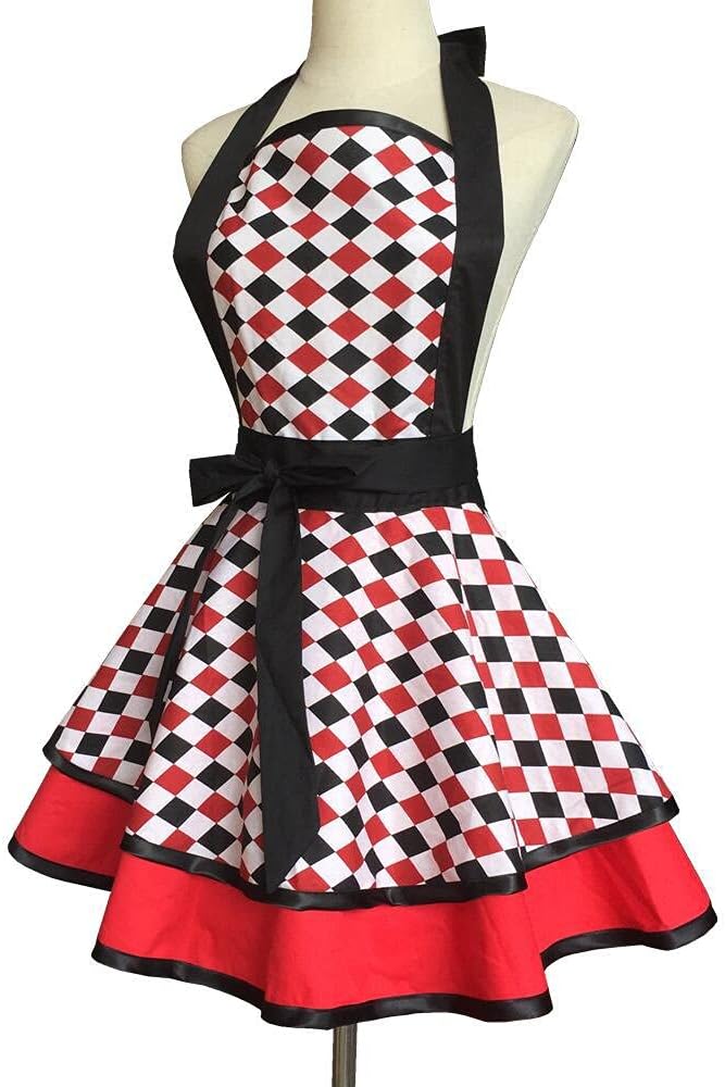Hyzrz Lovely Handmade Cotton Retro Aprons for Women Girls Cake Kitchen Cook Apron for Mother's Gift (Multicolor) - Image 3