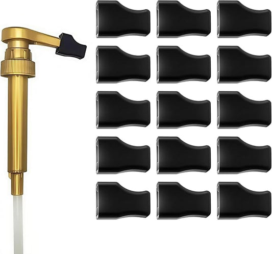 15 Pcs Coffee Syrup Pump Tip Covers Black Rubber Seal Caps for Coffee Syrup Bottles Fits Most Pump Tips, Keep Sugar Condiments Olive Clean Preserved for Barista, Café, Home Use by Unknown