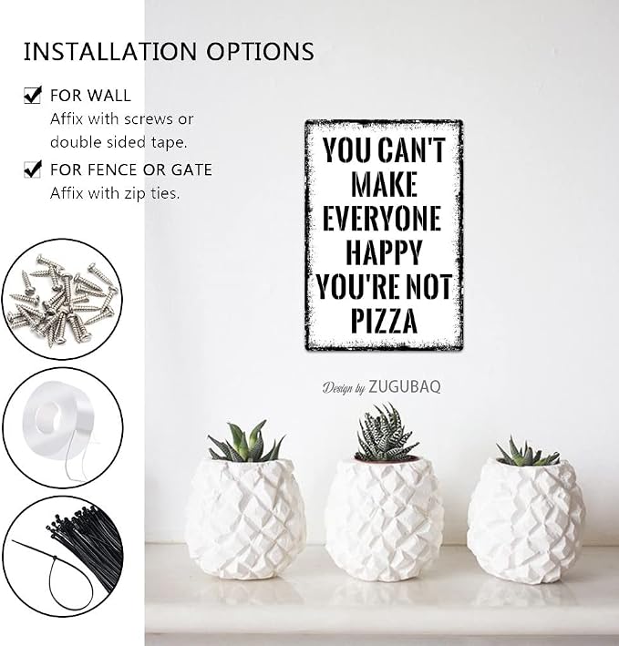 Pizza Tin Signs Vintage Metal Sign Funny Food Art Printing Poster Wall Decor for Home Kitchen Bar Restaurant Cafe Pub Indoor Outdoor 12x8 Inch Hanging Plaque - Image 5