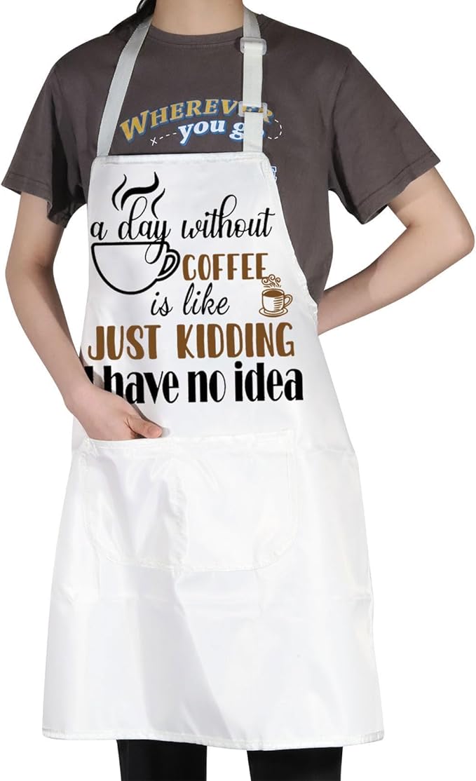 JNIAP Coffee Apron for Barista - Themed Apron for Coffee Shop, Server, Lover Gift