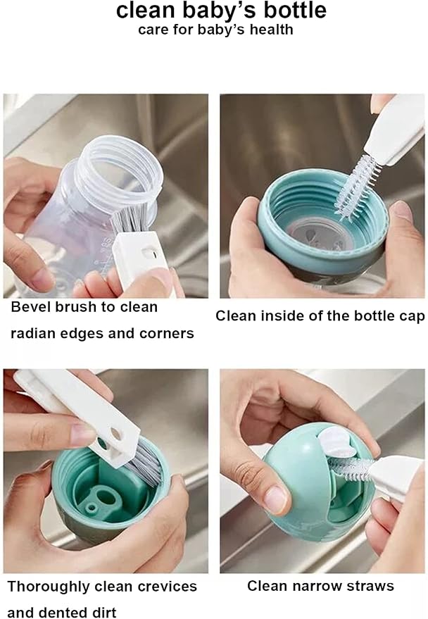 Tiny Cleaning Brush-Mini Multi-Functional Crevice Cleaning Brush, Water Bottle Cleaning Tools for Bottle Cup,Nursing Bottle Cup-1Pack… - Image 3