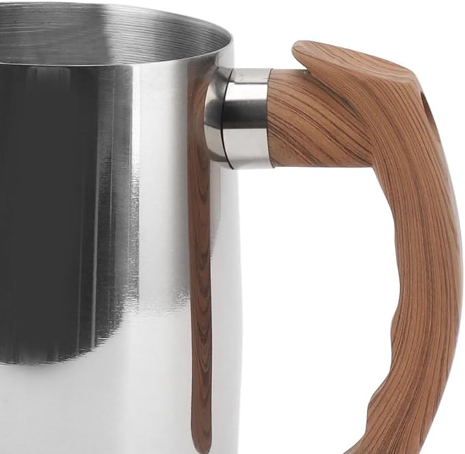 Milk Frothing Pitcher, 20/34oz Stainless Steel Steaming Pitchers Scale Coffee Milk Frother Cup Espresso Machine Accessories Barista Tools for Cappuccino Latte Art (34oz-Silver)