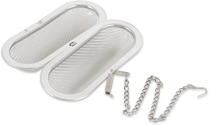 RSVP International Endurance Kitchen Collection Stainless Steel Mesh Floating Spice Infuser for Soups, Stews or Large Tea Pot, Jumbo Oval, 4.25x1.75"