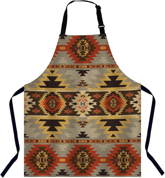 Aztec American Southwest Print Apron Adjustable Neck Bib Apron for Men Women,Suitable for Kitchen Cooking Waitress Chef Apron by Unknown
