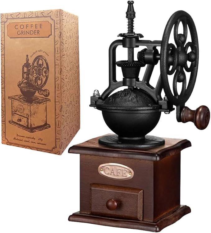 Manual Coffee Grinder Bean Grinders For Home Use Vintage Wooden Coffee Decor Retro Coffee Maker Hand Grinder Coffee Mill (Ferris wheel)