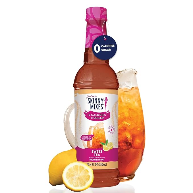 Jordan's Skinny Mixes Sugar Free Syrup, Sweet Tea Flavor, Fruit Flavored Water Enhancer, Drink Mix for Iced Tea, Lemonade, Drinks, Low Calorie Water Flavoring, Dairy & Gluten Free, Kosher, 25.4 Fl Oz, 2 Pack - Image 3