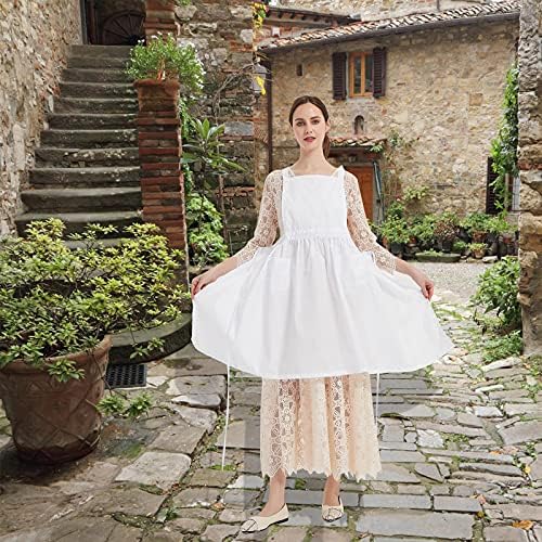 White Maid Apron for Women Cotton Waist Half Maid Costume Victorian Retro Ruffled Kitchen Cute Vintage Party Cosplay - Image 4