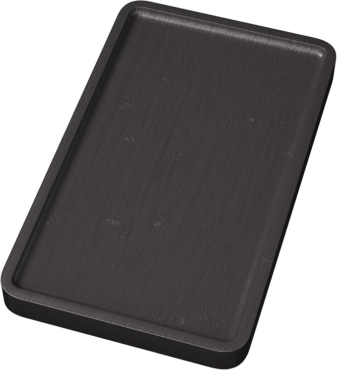 Bamboo Serving Tray,9.8x5.9 Inch Decorative Trays Platter for Coffee Table,Living Room,Bar,Party,Mini Charcuterie Boards Cheese Board,Home Decor（Black）