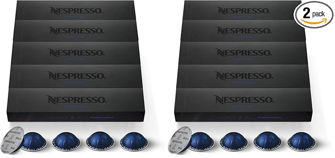 Nespresso VertuoLine Espresso,Diavolitto,50 Count (Pack of 2)