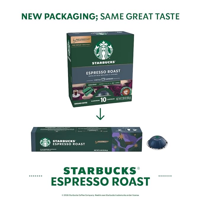 Starbucks by Nespresso Vertuo, Espresso Variety Pack, 40-count Espresso Pods, Brews 1.35 oz.