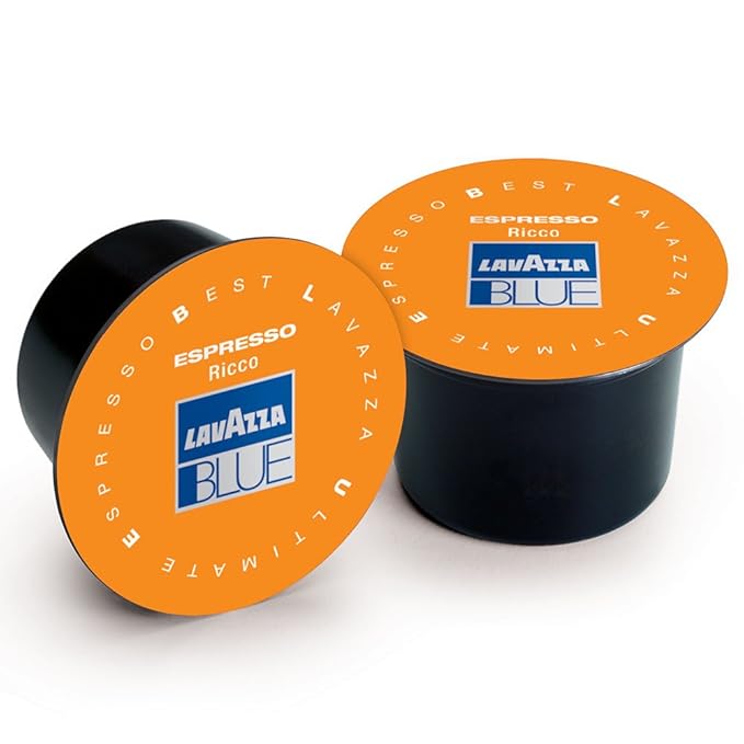Lavazza BLUE Capsules, Espresso Ricco Coffee Blend, Dark Roast, 28.2-Ounce Boxes (Pack of 100)