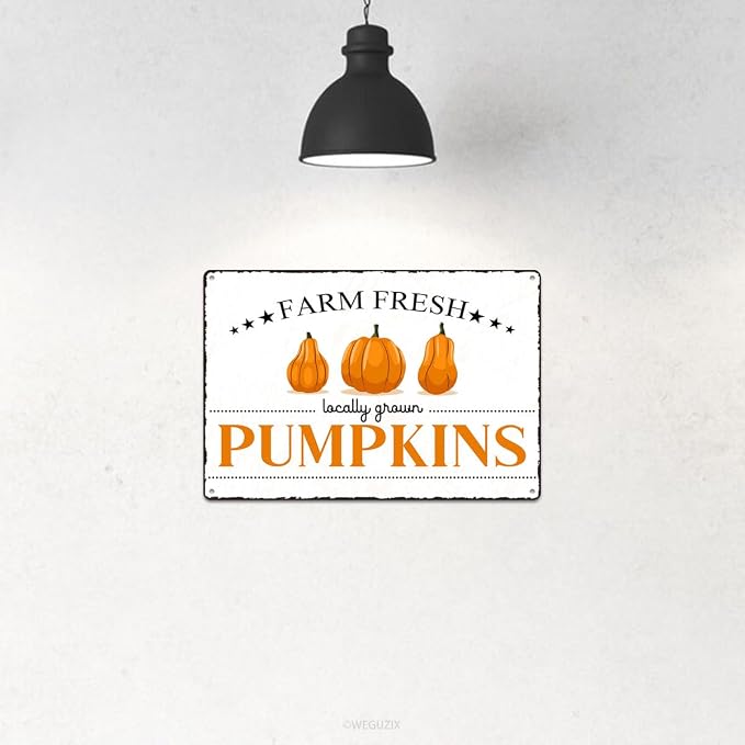 Vintage Pumpkins Metal Signs Wall Decor Funny Vegetables Art Poster Decorative for Home Farmhouse Kitchen Garden Cafe Bar Farm Porch Fence Yard 12X8 Inch Aluminium Hanging Plaque - Image 4