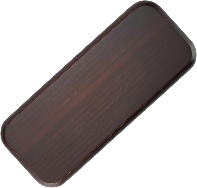 ZOENHOU 1 Pack 14 Inch Walnut Wood Tray, Bamboo Vanity Tray, Rectangular Wooden Counter Tray Wood Serving Platters Tray for Kitchen, Bathroom Dresser, Home Decor, Hold Small Item