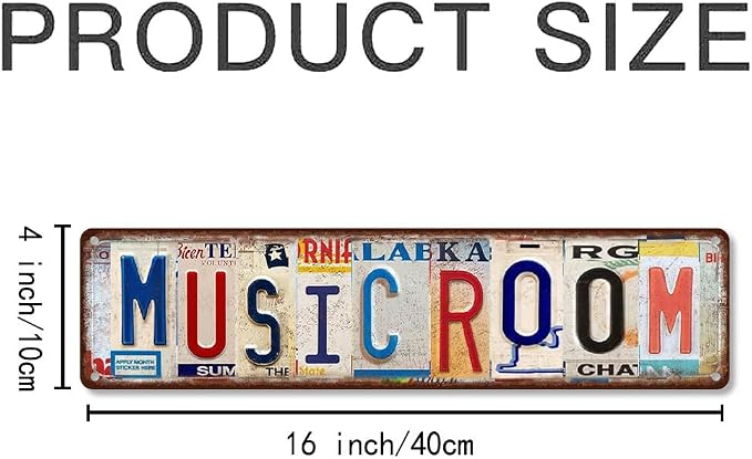 Music Room Metal Sign - Vintage Aluminum Tin Wall Art 4x16 Inch - Garage Band Studio Bar Decor - Image 2