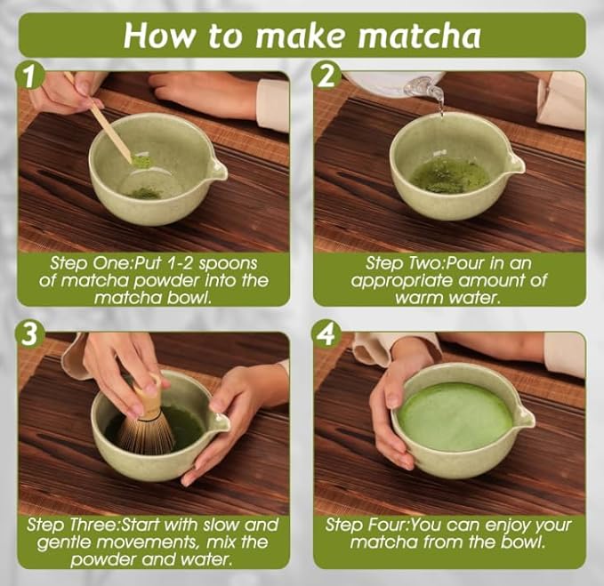 Ceramic Matcha Bowl with Spout,500 ml/18 oz,Japanese Matcha Mixing Bowl,For Whisk Matcha Tea