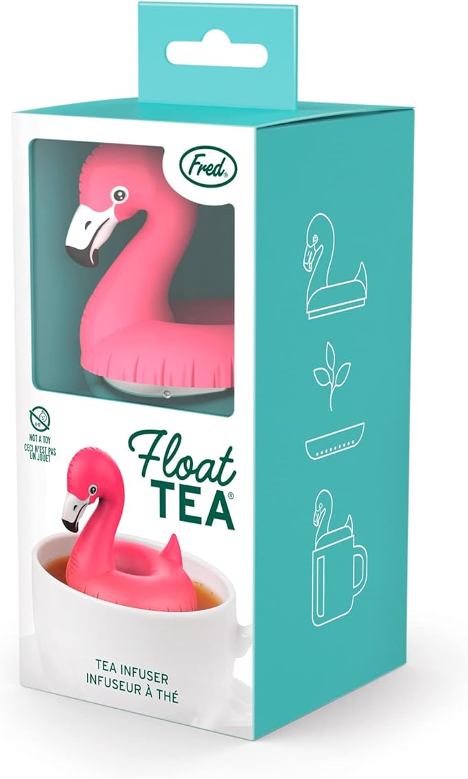 Genuine Fred, FLOAT TEA FLAMINGO, Flamingo Pool Float Reusable Tea Infuser, Pink, Fun Gift for Tea Lovers, Clever Kitchen Gadget