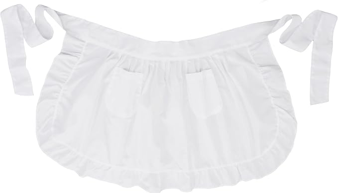 Waist Apron with Pockets Retro Kitchen Cleaning Ruffles Half Apron by LilMents