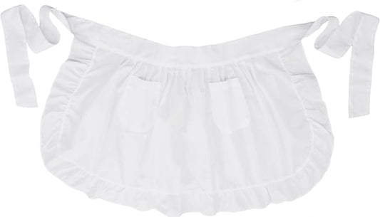 Waist Apron with Pockets Retro Kitchen Cleaning Ruffles Half Apron by LilMents