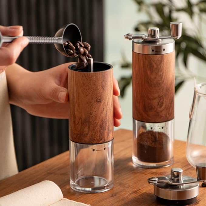 Tutuba Manual Coffee Grinder, Stainless Steel Conical Burr Grinder, Capacity 30g Portable Grinder for Aeropress, Drip Coffee, Espresso, French Press