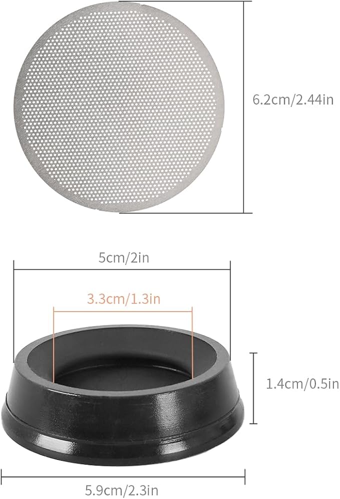 CAFEMASY Plunger Rubber Gasket with Reusable Stainless Steel Filter Replacement Parts Coffee Accessories Tools Compatible with Aeropress and Aeropress Go Portable Espresso Maker