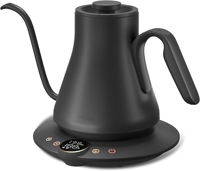 Electric Kettle, Gooseneck Electric Kettle, ±1℉ Temperature Control, BPA-Free Stainless Steel Inner, Quick Heating, for Pour Over Coffee, Brew Tea, Boil Hot Water, 1500W/0.9L Dark Grey
