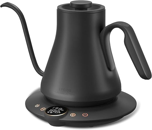 Electric Kettle, Gooseneck Electric Kettle, ±1℉ Temperature Control, BPA-Free Stainless Steel Inner, Quick Heating, for Pour Over Coffee, Brew Tea, Boil Hot Water, 1500W/0.9L Dark Grey