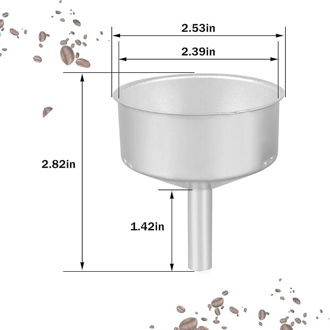 Coffee Pot Replacement Funnel Fits for Mocha Coffee Maker Pot 6-Cup,Moka Pot Funnel Replacement(1 Pcs 6-Cup）