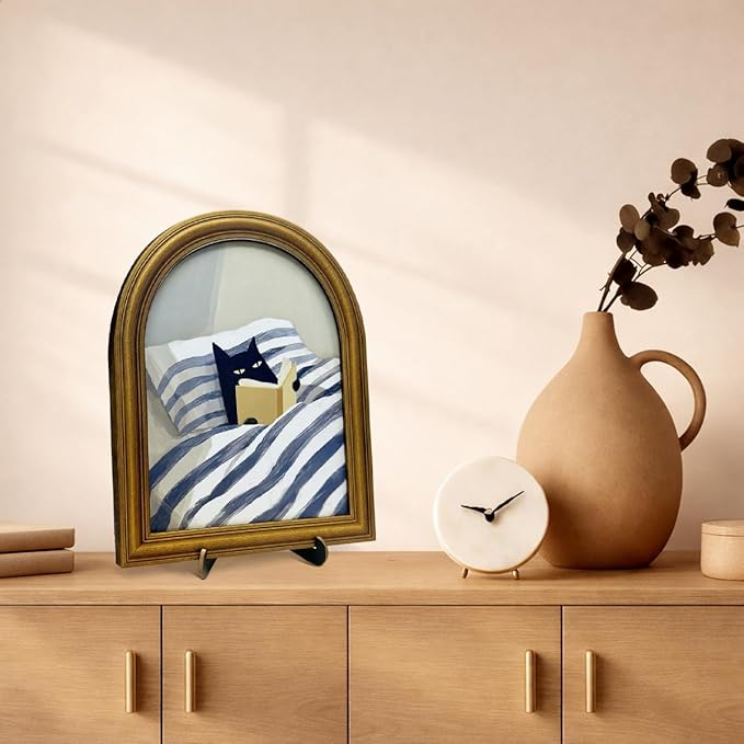 3D Cute Cat Reading Bedroom Decor Sign, Funny Cat on Bed Modern Wall Art Sign for Bedroom Living Room Wall Table Shelf Decor 8x10 Inch
