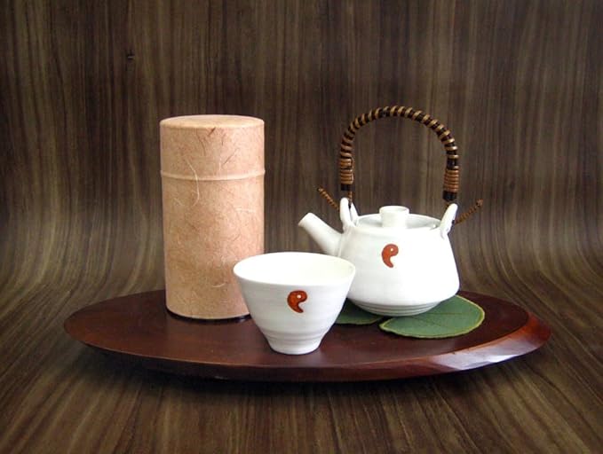 Japanese Pokkan Matcha Coffee Spice Tea Tin Canister Washi Paper Storage with Lid 7.05 oz Capacity (Unryugami Orange)