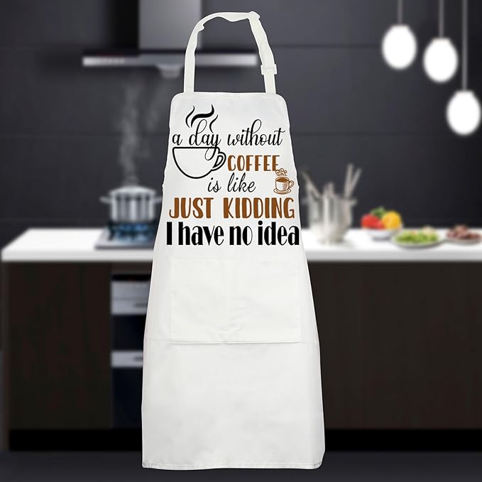 JNIAP Coffee Apron for Barista - Themed Apron for Coffee Shop, Server, Lover Gift