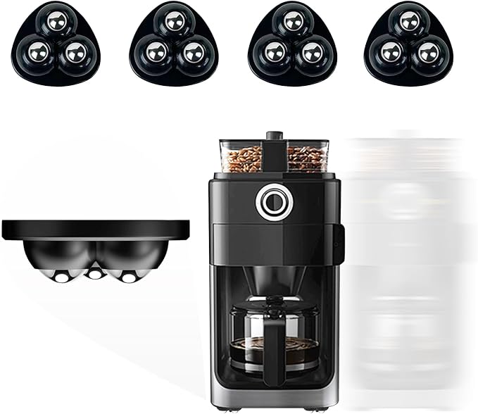 Appliance Casters - Furniture Sliders & Appliance Rollers for Kitchen, Coffee Machine, Blender, Oven - Helps Mom or Wife Easily Solve Countertop Sliding (Black, 4pcs) by Tasttin