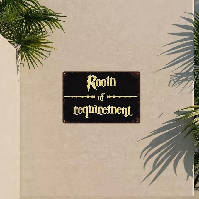 bivrten Room of Requirement Home Signs Gothic Decor for Bedroom Vintage Halloween Decorations Indoor Witchy Room Decor Funny Wizardry Theme Bathroom Decor Wall Art Sign 12x8 Inch - Image 7