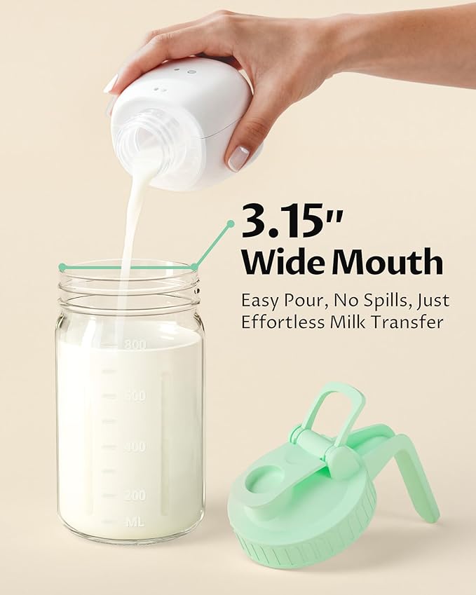 32oz Breast Milk Pitcher with Lid – Leak-Proof & Airtight Glass Storage Container, Breastfeeding Essentials for Breastmilk, Wide Mouth Mason Jar Pitcher, Fast Formula Maker