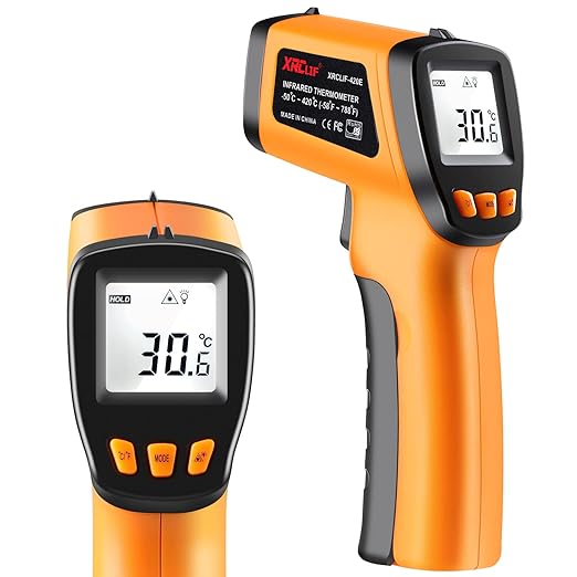 Infrared Thermometer Gun for Cooking, Laser Thermometer Temperature Gun with Adjustable Emissivity, Temp Gun Thermometer, Infrared Laser Thermometer Gun for BBQ, Pizza Oven -58℉～788℉