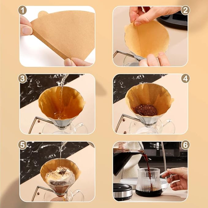 Coffee Filter 01,Set of 200 V01 Coffee Filters Size 01 Cone Coffee Filters Natural Unbleached Disposable Coffee Filter Paper For Pour Over Coffee Dripper and Coffee Maker(1-2 Cup)