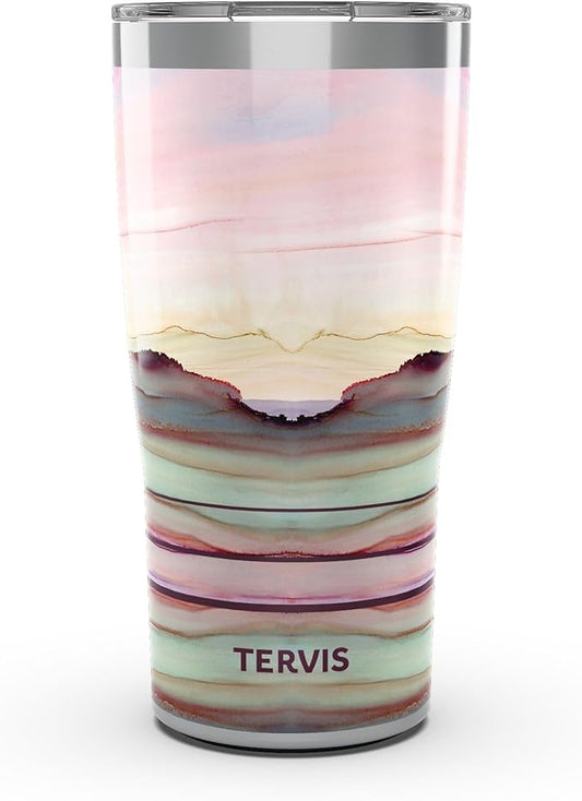 Tervis Traveler Inkreel - Sunrise Kaleidoscope Made in USA Double Walled Insulated Tumbler Travel Cup Keeps Drinks Cold & Hot,