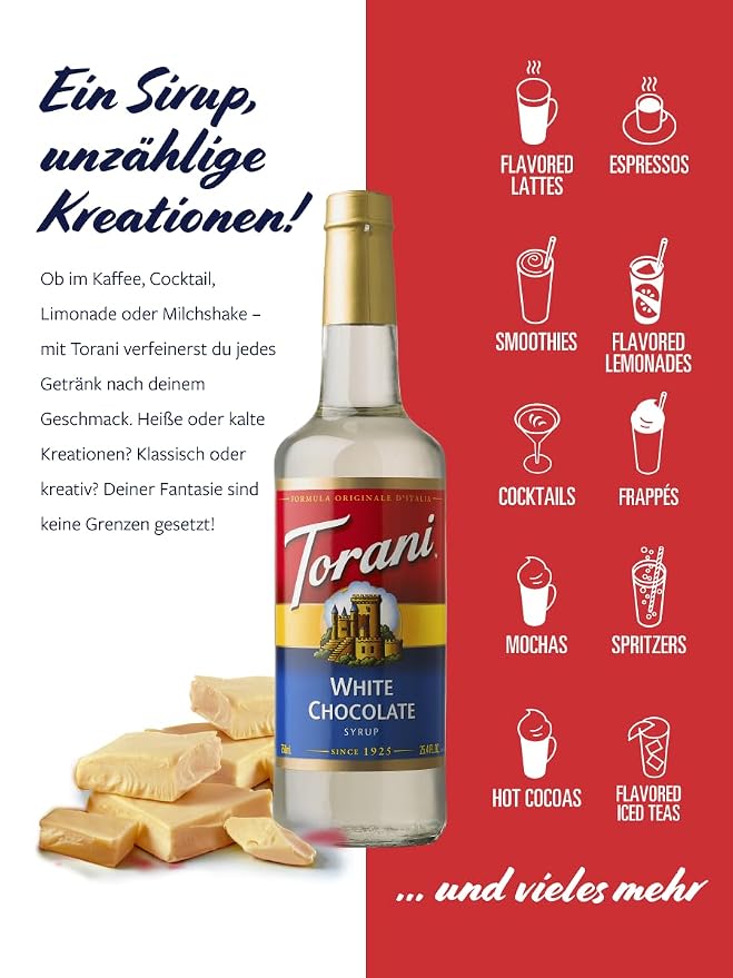 Torani White Chocolate Syrup 750 ML - Image 3