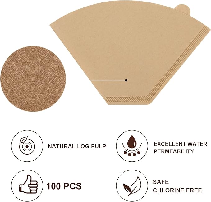 2# Coffee Filter for Cuisinart 5-Cup Coffeemaker, 100pcs Disposable Coffee Paper Filters