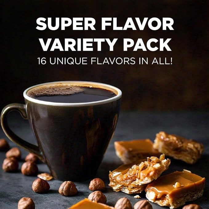 Maud's Super Flavored Coffee Pods Variety Pack, 80 ct, 16 Assorted Flavors, Medium Roast Flavored Coffee in Single Serve Pods – 100% Arabica Beans, Compatible with Keurig K Cups Maker - Image 2
