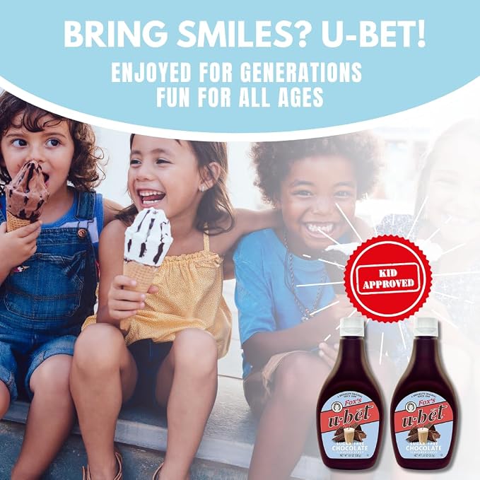 FOX’S U-BET Syrup Bottle – Brooklyn Original Since 1900, Thick, No High Fructose Corn Syrup, Kosher Certified, Fat Free, For Egg Creams, Coffee, Milkshakes & Desserts, 18 oz (2-Pack, Sugar Free Chocolate) - Image 7