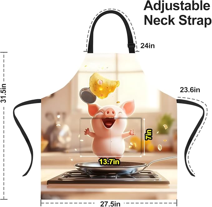 Funny Cat Apron with 2 Pockets Waterproof for Men Women Kitchen Garden Decor - Image 3