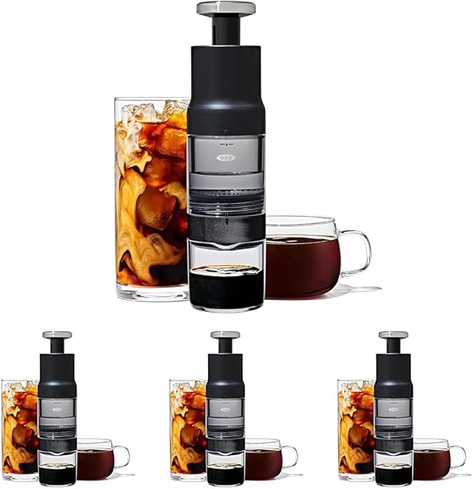 OXO Brew Rapid Brewer - Portable Coffee Maker,Fast Manual Hot & Cold Brew,Small Handheld Brewer,Compact Travel Coffee Maker,(Pack of 4)