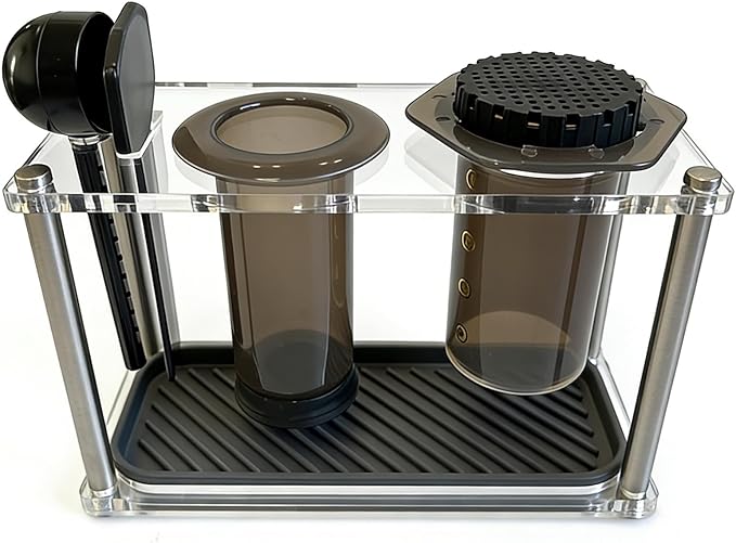 Organizer Stand for AeroPress holder Compact Storage for AeroPress Original Clear(Not For XL) Includes Dripper Mats